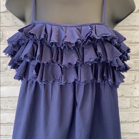🤍 Navy Tulip Ruffle Spaghetti Strap Dress 🤍 - Picture 2 of 5